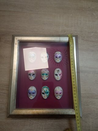 Cuadro Vitrina Máscaras Venecianas Cerámica