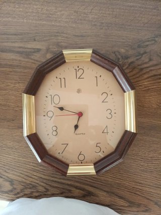 Reloj Joffe Octogonal Madera y Dorado