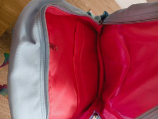 Mochila infantil azul y lila