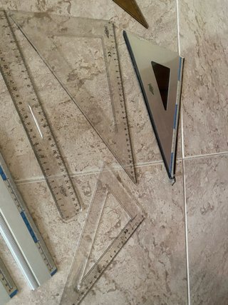 Lote reglas, escuadras y cartabones varias medidas