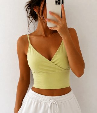 Top corto verde lima