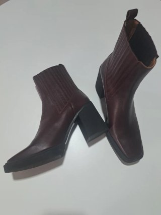 Botines POPA Piel Talla 40 Granate Oscuro