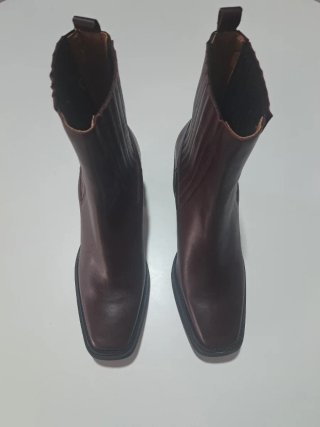 Botines POPA Piel Talla 40 Granate Oscuro