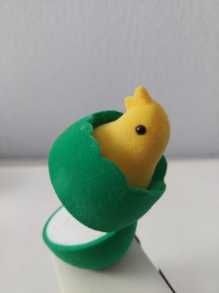 Estuche Joyas Pollito Terciopelo Verde/Amarillo