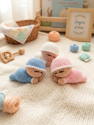 Bambole Bimbi Amigurumi Fatti a Mano