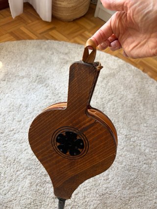 Soffietto artigianale in legno e pelle inciso a fuoco