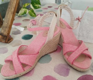 Sandalias cuña esparto Pepe Jeans rosas