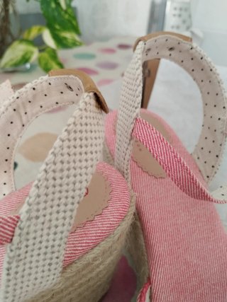 Sandalias cuña esparto Pepe Jeans rosas