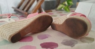 Sandalias cuña esparto Pepe Jeans rosas