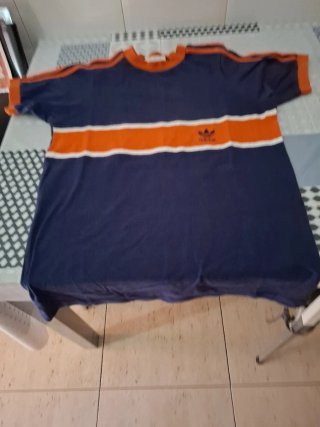 Camiseta Adidas Talla S Azul y Naranja