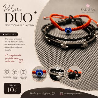Pulsera Duo Sakura Protección Estilo Actitud