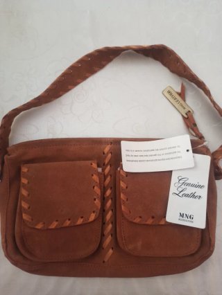 Bolso 100% Piel Ante Marrón