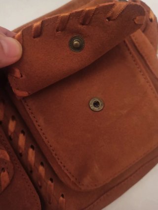 Bolso 100% Piel Ante Marrón