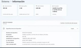Ordenador de sobremesa PC negro