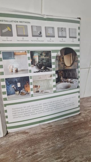 2 Paquetes Azulejos Adhesivos SHINYHOME Nuevos!