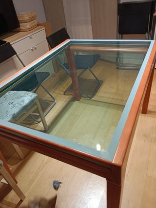 Mesa de cristal extensible 120-240 cm