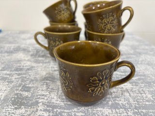 Juego de 6 tazas Vintage Cerámica Verde. Regalo 2