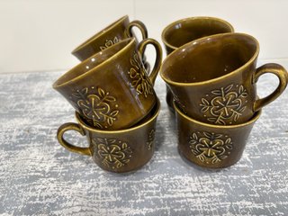 Juego de 6 tazas Vintage Cerámica Verde. Regalo 2