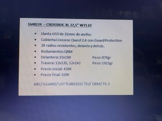 Juego Ruedas Mavic Crossroc WTS 27,5