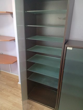 Cajonera larga madera y cristal