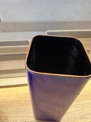 Vaso rame smaltato a fuoco firmato