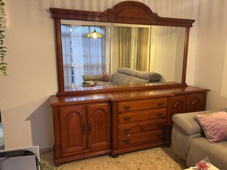 Conjunto Mueble Aparador y Espejo Madera