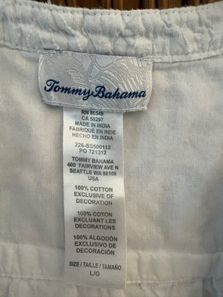 Vestido Blanco Tommy Bahama Talla L