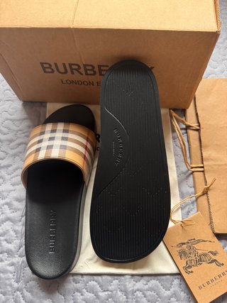 Sandalias Burberry Check Beige/Marrón