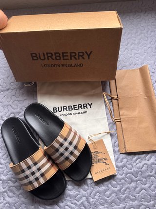 Sandalias Burberry Check Beige/Marrón