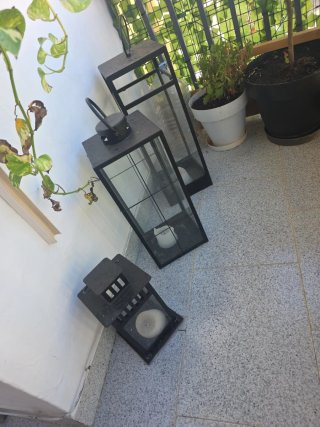 3 Candelabros Negros Decorativos
