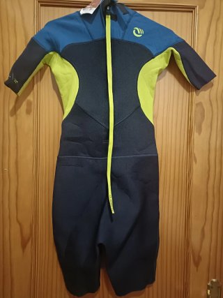 Traje neopreno niño OLAIAN azul/verde