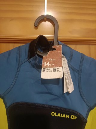 Traje neopreno niño OLAIAN azul/verde