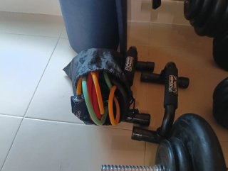 Lote gimnasio en casa Decathlon: Pesas
