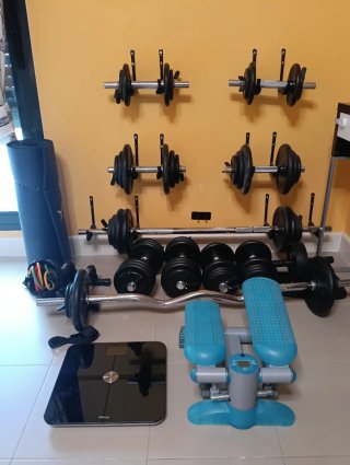 Lote gimnasio en casa Decathlon: Pesas