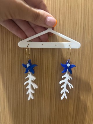 Pendientes estrella de mar y coral