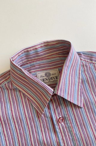 Camisa larga de rayas formal vintage Gendive 90s L