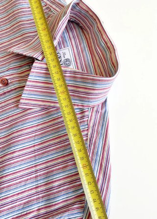 Camisa larga de rayas formal vintage Gendive 90s L