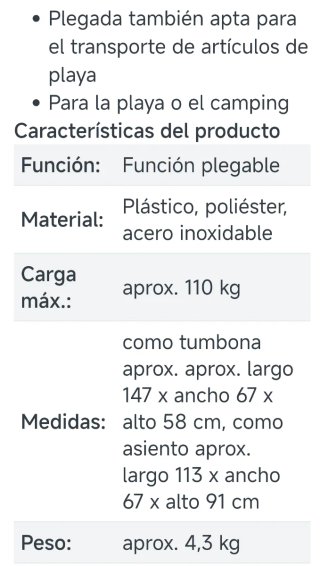Tumbona Playa con Ruedas y Carrito