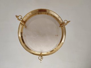 Lámpara de techo alabastro y metal dorado