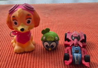Lote Juguetes: Perrita, Pájaro y Coche
