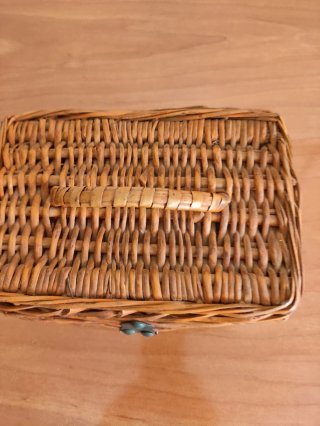Cesta Mimbre Vintage con Asa y Cierre