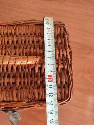 Cesta Mimbre Vintage con Asa y Cierre