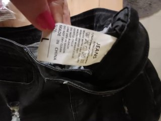 Pantalón Denim Pierna Ancha Negro Roto