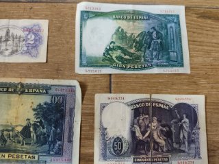 Lote 5 Billetes Antiguos España