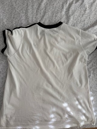 Camiseta Adidas Blanca Rayas Negras