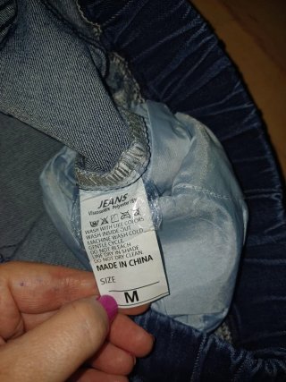 Pantalón denim pierna ancha azul