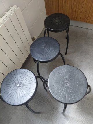 Banqueta negra y gris