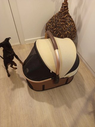 Gran Carrito para perros Loupet beige y marron
