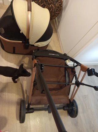 Gran Carrito para perros Loupet beige y marron