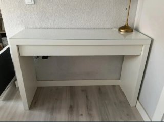 Tocador MALM Blanco y Cristal Ikea